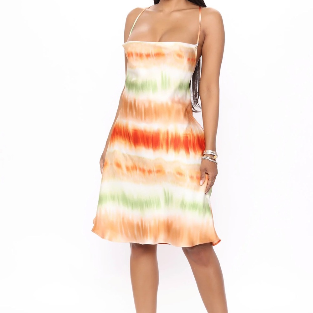 :: new:: Fashion nova sexy orange combo satin mini dress 1x